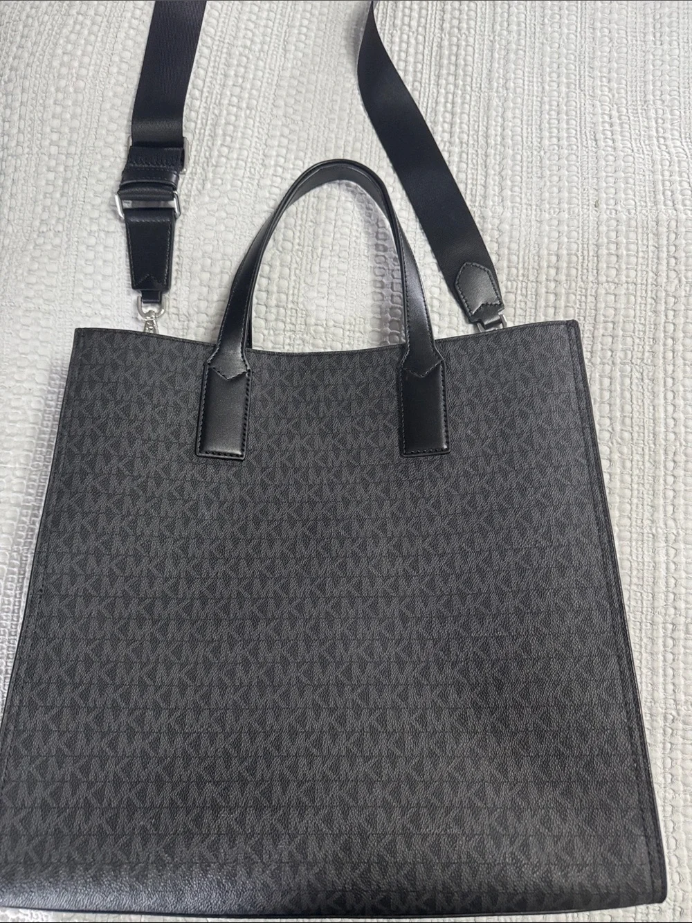 Michael Kors Black MK Logo Tote with Removable Shoulder Strap